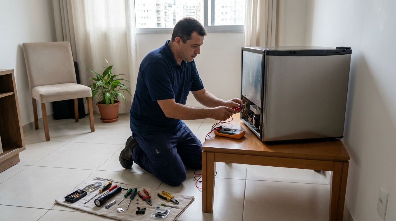 Técnico de conserto de frigobar em residência em Juiz de Fora‑MG